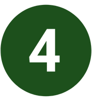 número cuatro en un círculo verde oscuro
